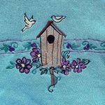 Top Stitch Blue Birdhouse Crewneck Size M Photo 2