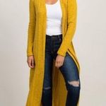 Umgee long sleeve mustard ribbed knit open cardigan Photo 0
