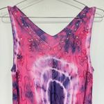 Tie Dye Hippie Boho Beach Dress Cover Up with Embroidery and Sequins Flowy Pink Size undefined Photo 2