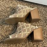 Rare London LONDON RAG 'Maya' Multicolor‎ Fabric Textile Open Toe Mule Heels Women's 8 Photo 2