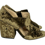 CAbi  Interlock Block Crushed Velvet Heels in Moss Size‎ 7 Photo 0