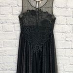 Free People  black mesh tulle crochet front dress small Photo 0