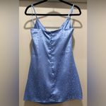 LA Hearts Light Blue Floral Cowl Neck Satin Silk Slip Cami Mini Party Dress - S Photo 12