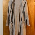 J.Jill Pure Open Front Hooded Cardigan Gray Pockets Pima Cotton Blend Medium Photo 0