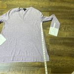 J.Crew Relaxed V-Neck Wool Blend Sweater Shirt Cuffs Lilac Purple Womens Small Photo 5