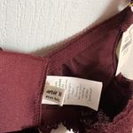 Aerie Burgundy Lace Plunge Longline Bra Balconette Size 34D New With Tags Photo 3
