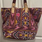 Aztec Print Boho Tote Bag with Snap Closure Pink Photo 2