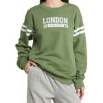 Green London Athletics Women's Fleece Varsity Sweatshirt NWOT Size Medium Photo 0