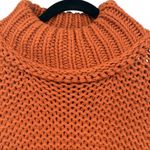 Free People My Only Sunshine Chunky Open Knit Turtleneck Sweater Orange Sz Small Photo 6