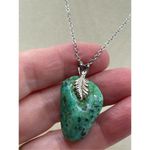 Artisan Copper Chalcedony pendant on stainless steel chain necklace Photo 2