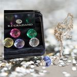 Vintage RJ Graziano Austrian Crystal Long Necklace Silver Photo 1