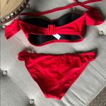 ASOS Swim Red Corset Clasp Two Piece Swim Set Size 8 Photo 7
