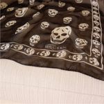 Alexander McQueen Authentic  Scarf Skull Skeleton Skulls Black and White Photo 2