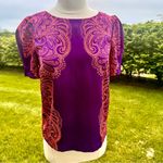 Juicy Couture  hot pink/purple design printed blouse with puff sleeves Photo 5