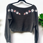 LA Hearts PacSun/ Off the Shoulder Embroidered Floral Sweater Medium Photo 0
