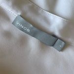 Vince Womens Silk Satin Band-Collar Blouse Long Sleeve In Off White Size 6 Photo 4