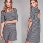 We The Free Black And White Striped Shirt Dress Photo 1