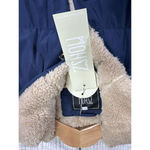 Zshow Womans Quilited Puffer Vest Hood Navy Blue Warm Fur Lined Size‎ Medium New Photo 5