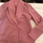 1990s Barbie Pink fitted blazer large lapel curved peter pan collar front pockets long sleeve Photo 4
