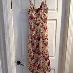 Floral Silk Midi Dress Pink Size M Photo 1