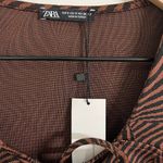 ZARA Brown & Black Animal Print Long Sleeve Bodycon Mini Dress Size Small New Photo 4