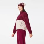 FIGS On-Shift High Pile Fleece Pullover Jacket in Deep Cranberry, Size X-Small Photo 1