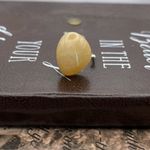 Handcrafted Tumbled Oregon Coast Agate Open Back Ajustable Stainless Steel Ring Yellow Photo 4