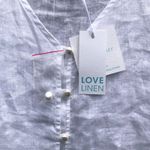 Cynthia Rowley  White Linen Long Puff Sleeve Pearl Button Blouse S Photo 2