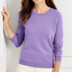 Talbots Pure Cashmere Dark Lavender Crew Neck Sweater EUC Photo 0