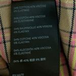 Anthropologie  Essential Slim Tan Pink Plaid Checkered High Waist Trouser Pants 6 Photo 4