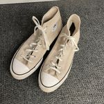 Converse  high top platform sneakers tan beige neutral unisex size 10 womens Photo 1