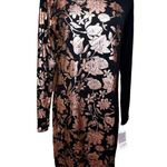 LuLaRoe NWT  Elegant Debbie Dress Metallic Rose Gold Floral SZ M Wedding Holiday Photo 1
