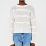 BRODIE CASHMERE FAYE FRINGE CASHMERE CREW White Size XS Photo 0