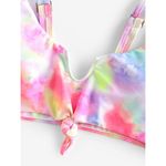 Zaful Tie Dye Knot Padded 2 Piece Bikini Set Straps High Cut Bathing Swim Suit S Photo 3
