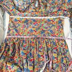 Horror Vacui Gertrude Ruffled Floral Print Cotton Dress Size Medium Photo 12