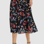 Yumi Kim Black Trinity Floral Print Relaxed Fit Midi Skirt Size Small Photo 2
