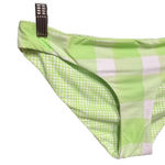 Solid & Striped  Lime Green White Plaid Gingham Reversible Bikini‎ Bottom Size XL Photo 2