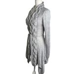 Vintage Y2K Say What Gray Medium Cable Knit Long Sleeve Cardigan Sweater Wool Photo 2