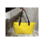 Abercrombie & Fitch Tote Bag Yellow & Brown Canvas Cotton Logo Moose Embroidery Photo 2