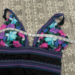 NWOT‎ Swimsuits for All Plunge One Piece Swimsuit in Floral Garden Size 12 Black Photo 3