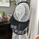 Nike Pro High Neck Mesh Back Crop Sports Bra Top Black L | Compressive Fit Photo 3