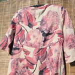 Flax  Magnolia Floral Print Dress 100% Linen 4/6 Photo 11