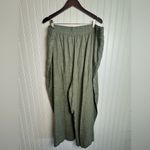 Ella Moss  linen blend green wide leg pants elastic waist size 3X A1 Photo 4