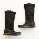 UGG  Classic Cardi Sweater Boots Size Seven Charcoal Metallic Shearling‎ Lined 7 Photo 1