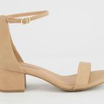 Nude Chunky Heel Ankle Strap Sandal Tan Size 8.5 Photo 3