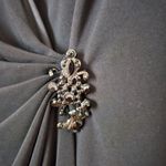 American Living Dress Elegant Black Lace Long Sleeves Sequin V-Neck Faux Wrap Photo 2