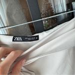 ZARA  bow skort tie front mini skirt shorts high rise ruffle greige neutral Photo 2