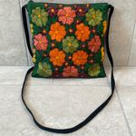 El Huarache vintage crossbody Orange Maroon and Green floral purse Photo 0