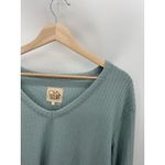 Chaser  Top Women XXL Blue Thermal Long Sleeve V-Neck Pullover Polyester Blend Photo 4