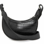 Leather Crocodile Embossed Bag Black Photo 0